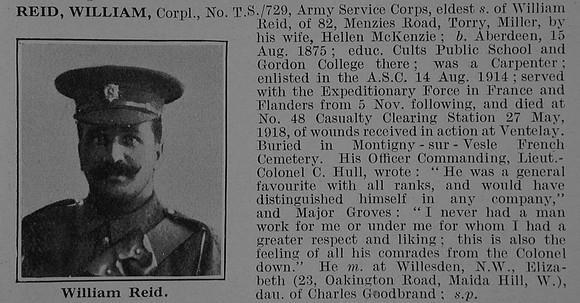 Reid W Cpl TS-729 Army Service Corps Obit De Ruvignys Roll Of Honour Vol 5