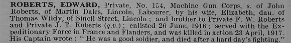 Roberts E Pte 154 Machine Gun Corps