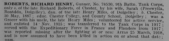 Roberts R H Gnr 78530 Tank Corps