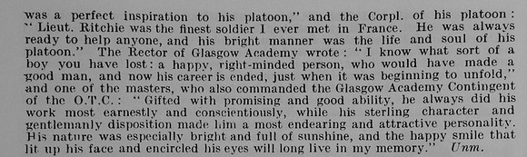 Ritchie J J A 2nd Lt 9th Highland Light Infantry Part 2