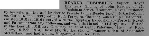 Reader F Sapper Royal Engineers