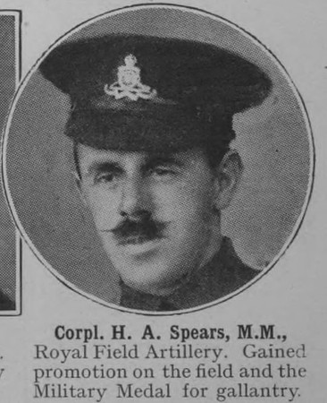 Spears H A Cpl MM Royal Field Artillery The War Illustrated Vol 9