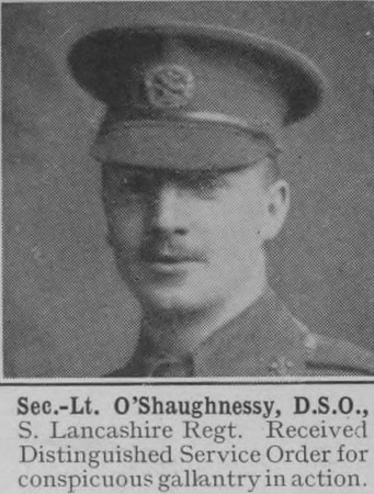 OShaughnessy 2nd Lt DSO South Lancs Regiment The War Illustrated Vol 9