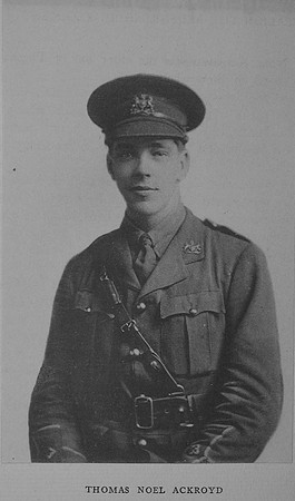 Ackroyd T N 2nd Lt 1st Attd 9th Bedfordshire Regiment