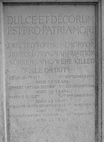 Memorial To Munitions Workers Sutton Cemetery Surrey Photo No 2