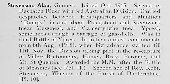 Stevenson A Gnr MM Australian Imperial Force Photo Available Plate 10
