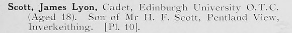 Scott J L Cadet Edinburgh University OTC Photo Available Plate 10
