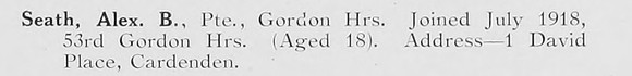Seath A B Pte 53rd Gordon Highlanders