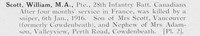 Scott W Pte 28th Canadian Infantry Battalion Photo Available Plate 2