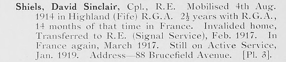 Shiels D S Cpl Royal Engineers Photo Available Plate 3
