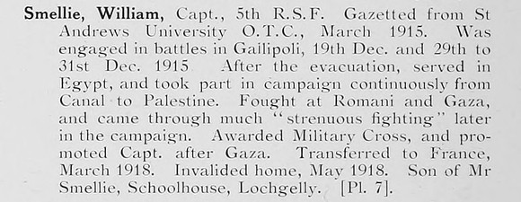 Smellie W Captain 5th Royal Scots Fusiliers Photo Available Plate 7