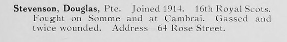 Stevenson D Pte 16th Royal Scots