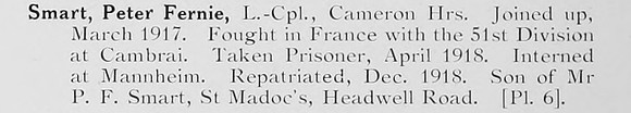 Smart P F LCpl Cameron Highlanders Photo Available Plate 6