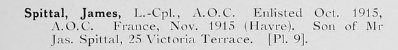 Spittal J LCpl Army Ordnance Corps Photo Available Plate 9