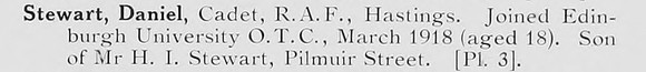 Stewart D Cadet Royal Air Force Photo Available Plate 3