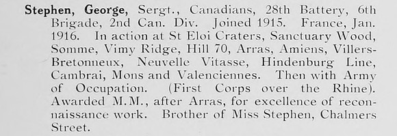 Stephen G Sergt Canadian Expeditionary Force