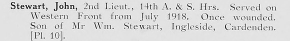 Stewart J 2nd Lt 14th Argyll And Sutherland Highlanders Photo Available Plate 10