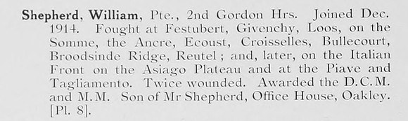 Shepherd W Pte 2nd Gordon Highlanders Photo Available Plate 8