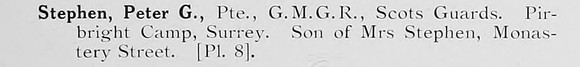 Stephen P G Pte Scots Guards Photo Available Plate 8