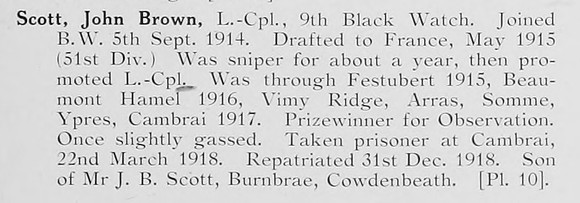 Scott J B LCpl 9th Black Watch Photo Available Plate 10