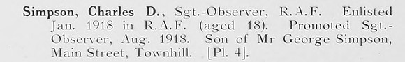 Simpson C D Sergt Obs Royal Air Force Photo Available Plate 4
