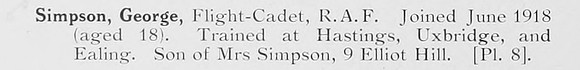 Simpson G Flt Cadet Royal Air Force Photo Available Plate 8