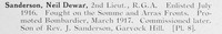 Sanderson N D 2nd Lt Royal Garrison Artillery Photo Available Plate 8