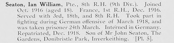 Seaton I W Pte 8th Black Watch Photo Available Plate 5