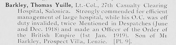 Barkley T Y Lt Col 27th Casualty Clearing Hospital Photo Available Plate 9