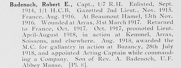 Badenoch R E Captain 7th Black Watch Photo Available Plate 8