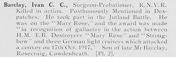 Barclay I C G Surg Prob HMS Mary Rose RNVR Photo Available Plate 2