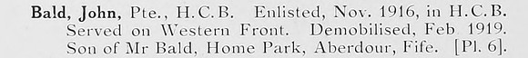 Bald J Pte Highland Cyclist Battalion Photo Available Plate 6