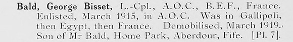 Bald G B L/Cpl Army Ordnance Corps Photo Available Plate 7