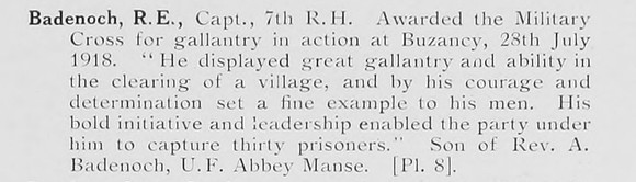 Badenoch R E Captain MC 7th Black Watch Photo Available Plate 8