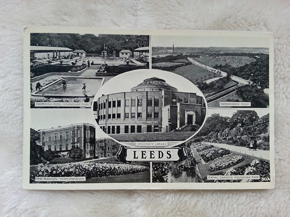 Original Postcard Leeds Multiview 1940s