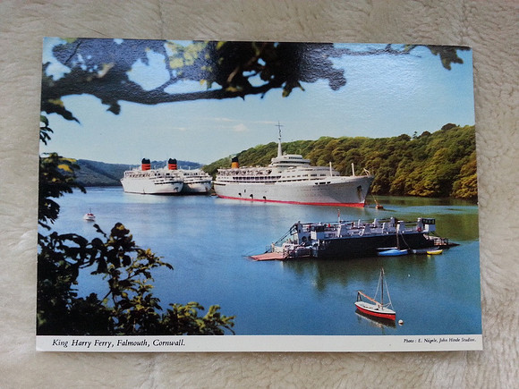 Original Postcard King Harry Ferry Falmouth Cornwall 1970s