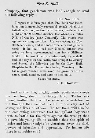 Buik F S Pte 27789 2nd Kings Own Scottish Borderers Obit Part 8