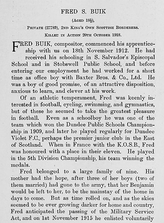 Buik F S Pte 27789 2nd Kings Own Scottish Borderers Obit Part 1
