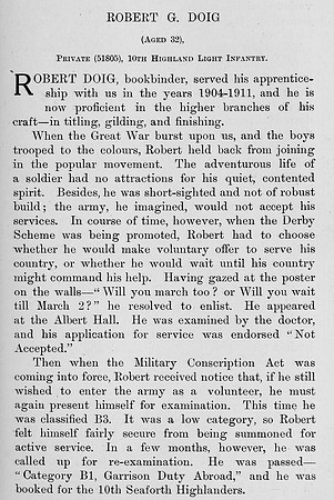 Doig R G Pte 51805 10th Highland Light Infantry Obit Part 1
