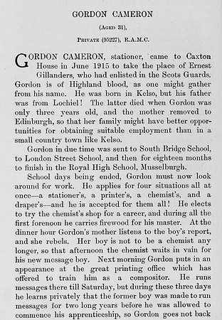 Cameron G Pte 95227 Royal Army Medical Corps Obit Part 1