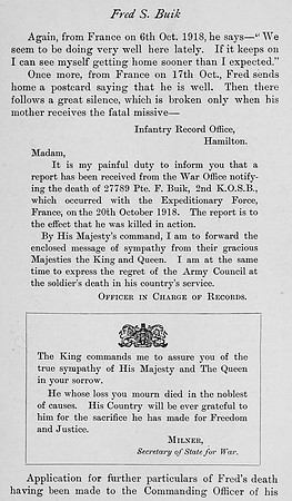 Buik F S Pte 27789 2nd Kings Own Scottish Borderers Obit Part 7