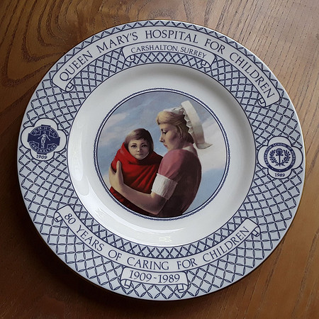 Royal Worcester Queen Mary's Hospital Carshalton 80 Year Anniversary Plate