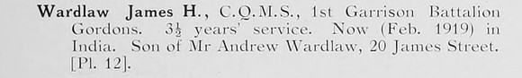 Wardlaw J H Coy Qtr Mst Sergt Gordon Highlanders Photo Available Plate 12