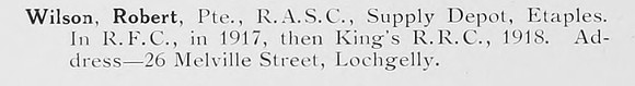 Wilson R Pte Army Service Corps
