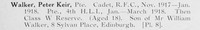 Walker P K Pte Cadet Royal Flying Corps Photo Available Plate 8