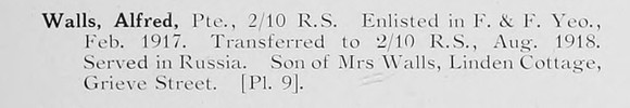 Walls A Pte 10th Royal Scots Photo Available Plate 9