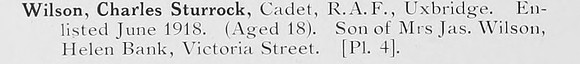 Wilson C S Cadet Royal Air Force Photo Available Plate 4