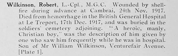 Wilkinson R LCpl Machine Gun Corps Photo Available Plate 1