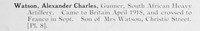Watson A C Gnr South African Heavy Artillery Photo Available Plate 8