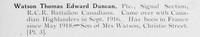 Watson T E D Pte Canadian Exp Force Photo Available Plate 3